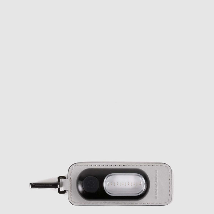 Piquadro Address tag in pelle con torcia