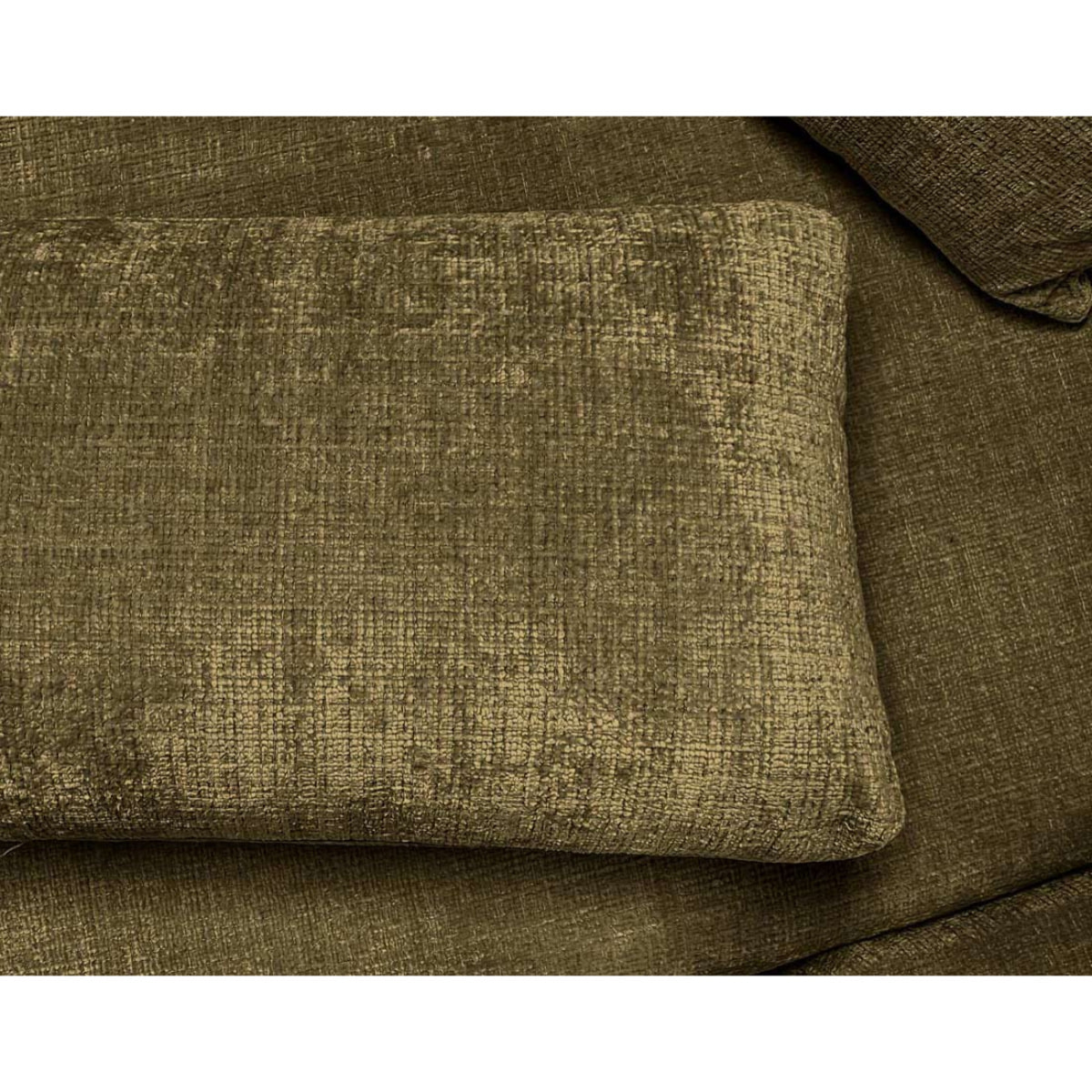 Miro - Canapé d'angle gauche 4 places convertible avec coffre en velours texturé - Vert Olive
