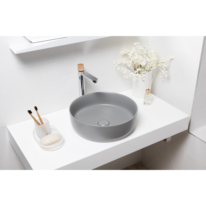 Bonde à écoulement libre Infinitio 5/4" sans trop-plein pour lavabos et vasques, gris mat (PZATKALGRM)
