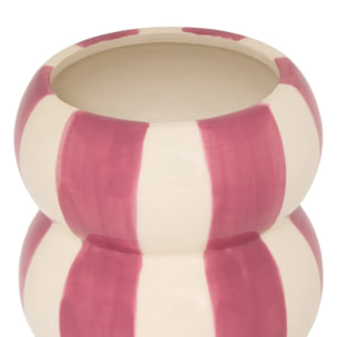 Vase Neya H.16cm rayé rose
