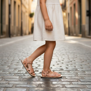 SANDALIA BAREFOOT PIEL CHETTO ESTILO CLÁSICO ROSA