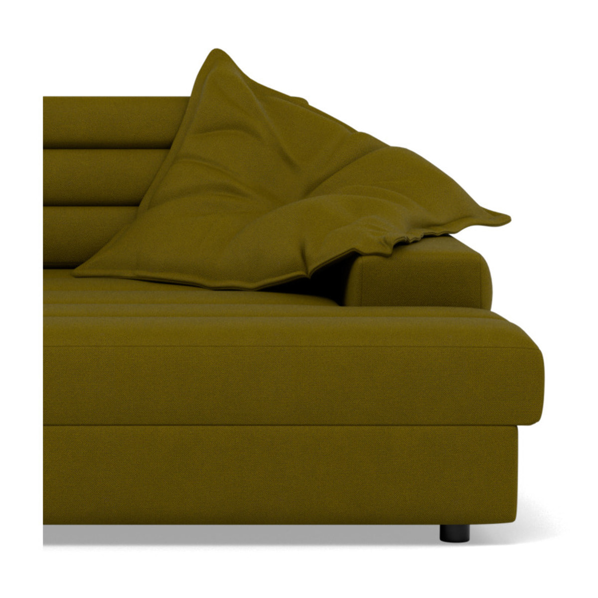 Giulia - canapé droit 4 places double méridienne - assise profonde - en tissu texturé - Vert