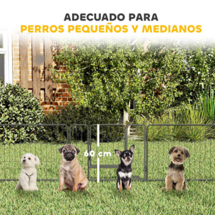Parque para Perros de 12 Paneles Parque de Juegos de Bricolaje para Mascotas con 2 Puertas Corralito para Perros para Exterior Interior Acero 80x60 cm Negro