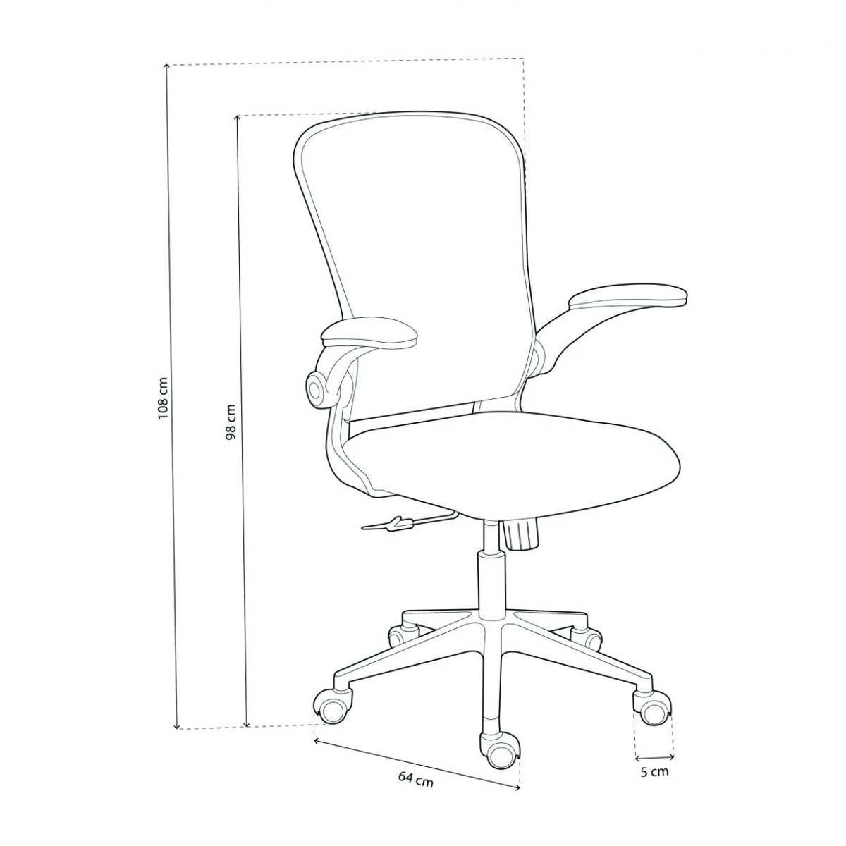 Silla de oficina Lexi Blanco - Tejido transpirable Gris