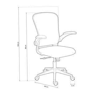 Silla de oficina Lexi Blanco - Tejido transpirable Gris