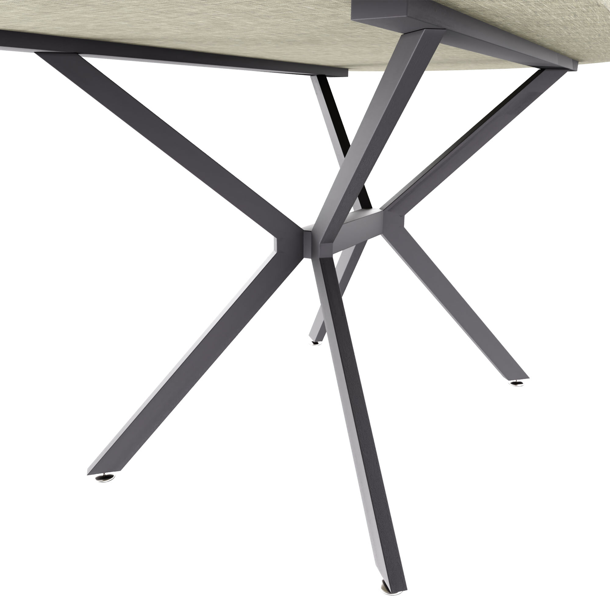 Marui Small - Tavolo da pranzo ovale 150x90 cm in Legno Testurizzato con Piede Centrale in metallo Ashi
