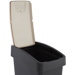 Cubo de la Basura Premium con Tapa Abatible, Magne, Gris grafito