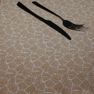 Nappe rectangulaire plastifiée 100% coton - Naturel