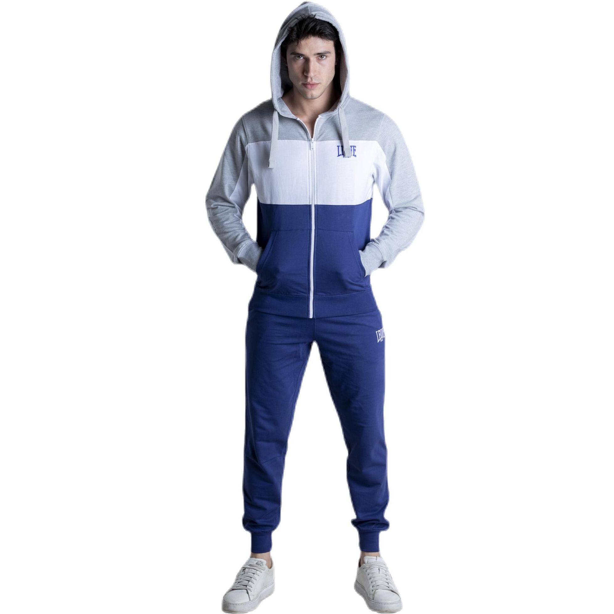 Tuta stripes da uomo composta da Felpe con cappuccio zip e pantalone in Felpe Jumpsuits Set