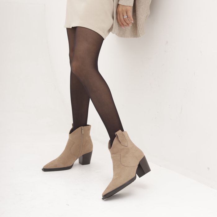 STIVALETTO TEXANO LISCIO TORTORA