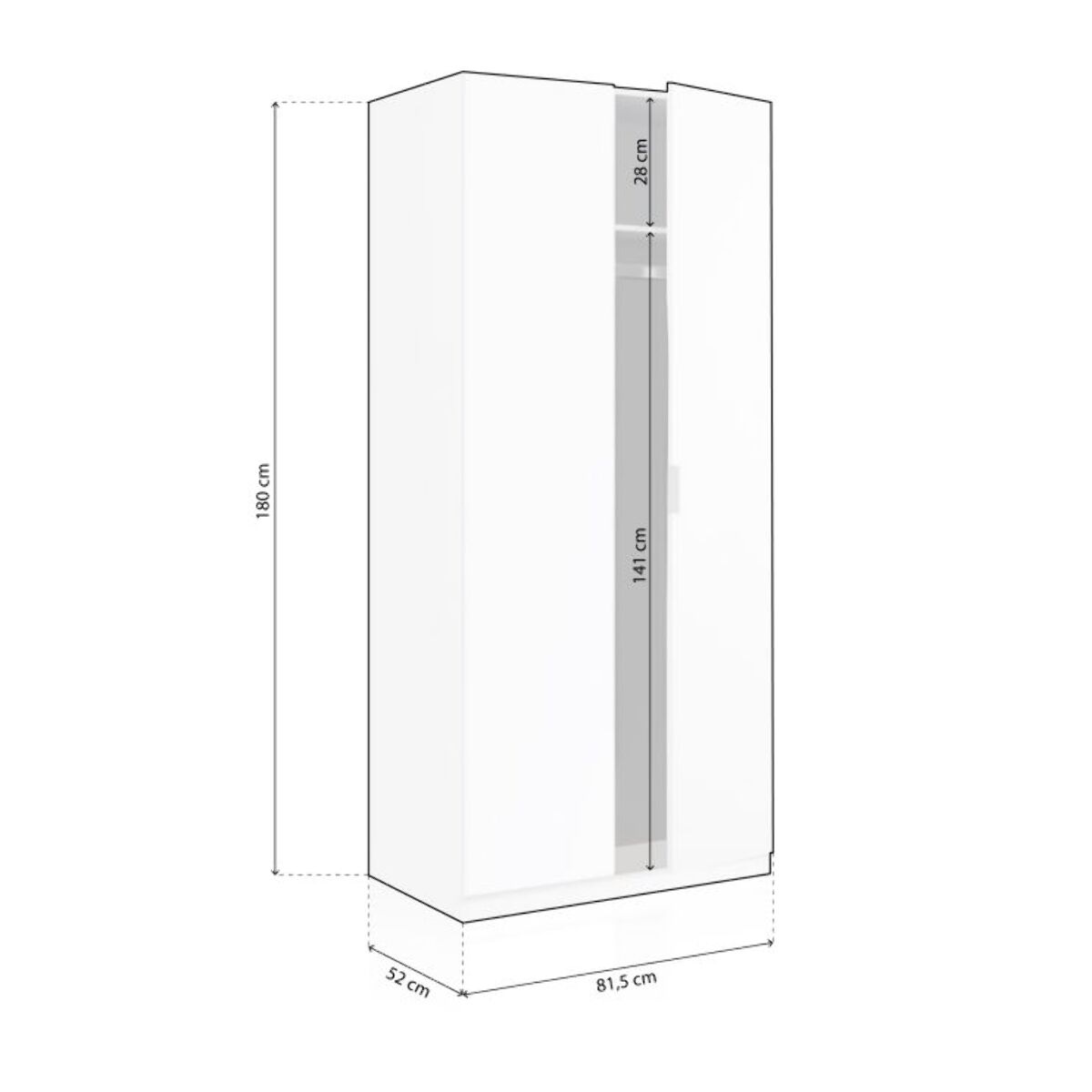 Armario Astra 2 Puertas Blanco