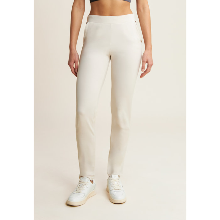 Pantaloni in jersey con apertura tasche animalier