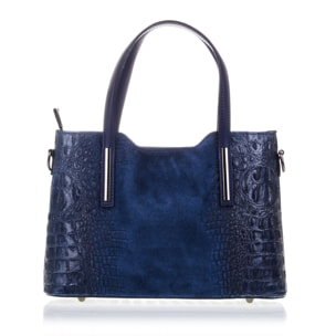 Fiesole Bolso tote Mujer.Piel auténtica Gamuza Grabado Cocodrilo