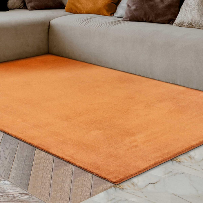 Tapis salon MITA, soft et soyeux, tapis uni à l'aspect Shaggy
