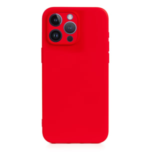 DAM Custodia  Essential in silicone con protezione per fotocamera per iPhone 14 Pro Max. Interno in morbido velluto. 8,04x1,06x16,35 cm. colore rosso