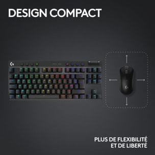 Clavier gamer sans fil LOGITECH Pro X LIGHTSPEED  TKL Tactile Noir