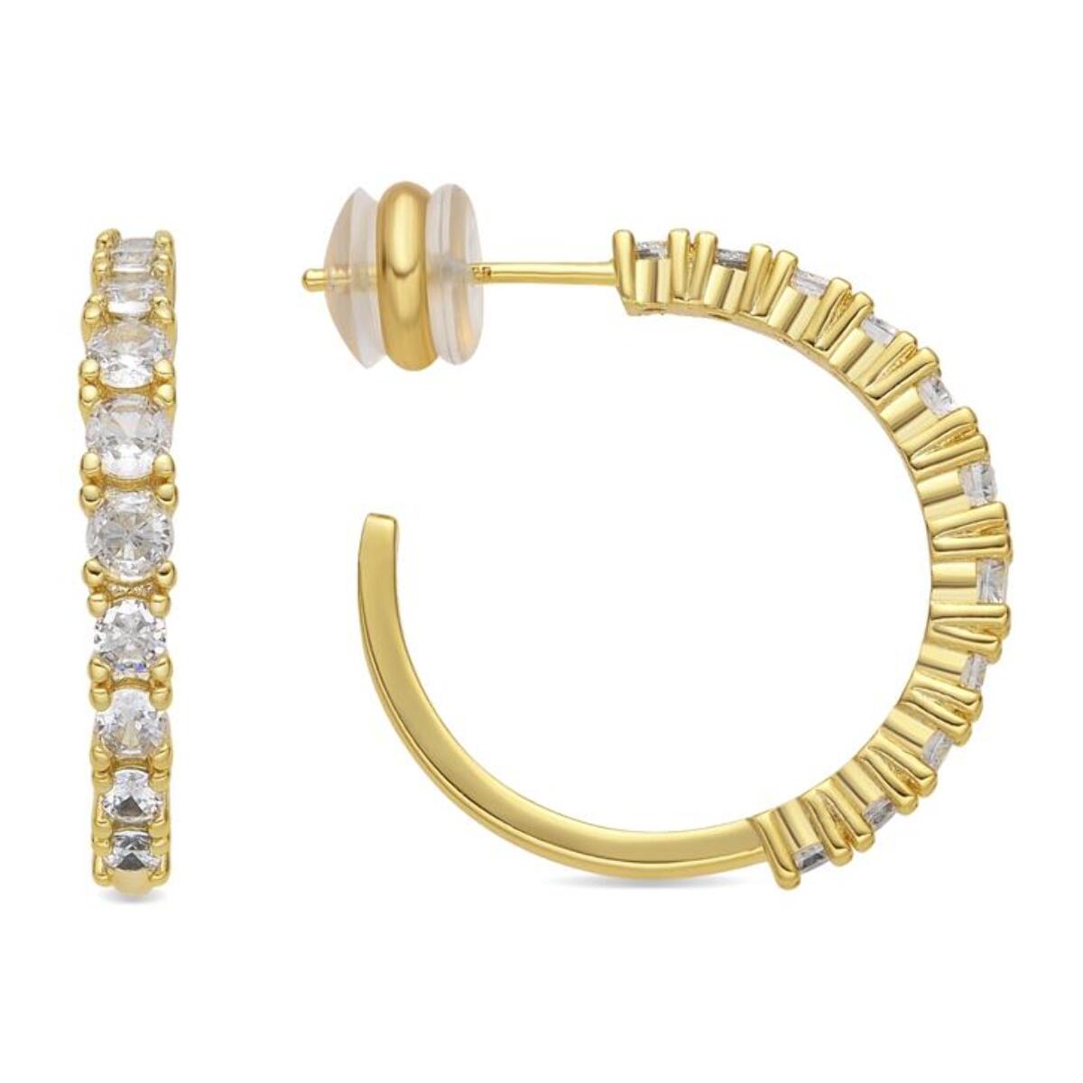 Pendientes acabado oro amarillo de 18k y Circonita Brillante