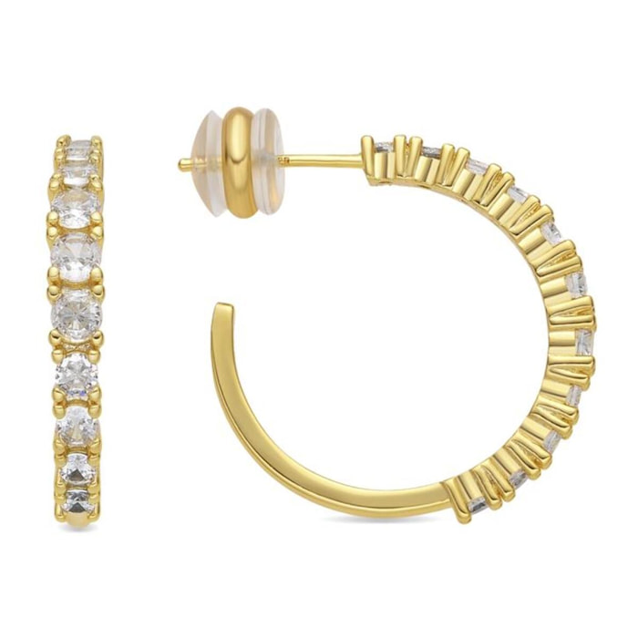 Pendientes acabado oro amarillo de 18k y Circonita Brillante