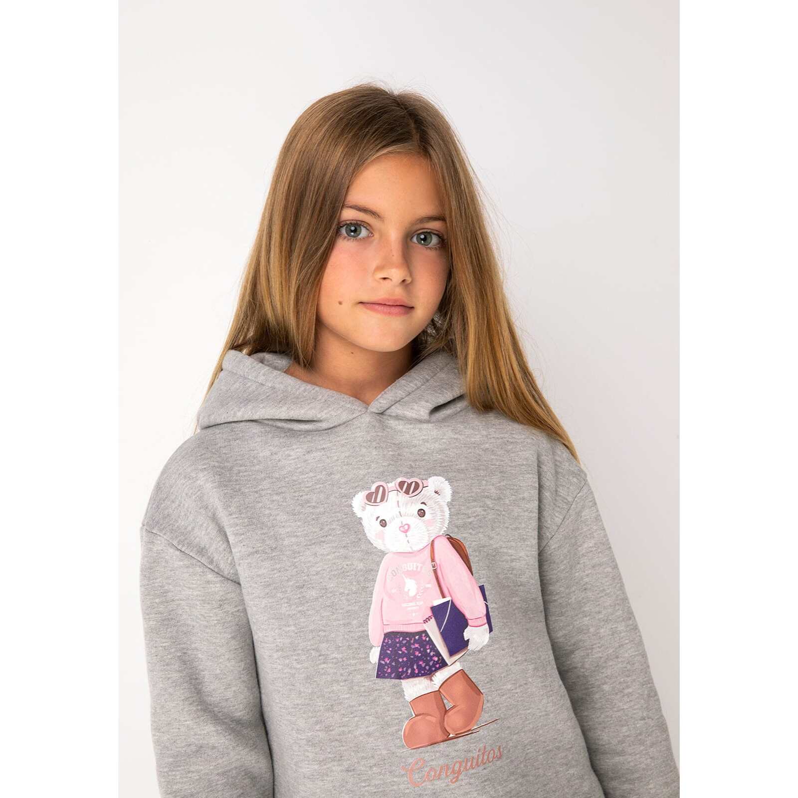 Sudadera de Niña Osito Conguitos Gris