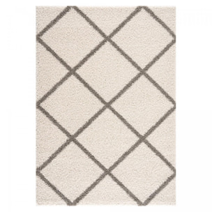 Tapis longs poils shaggy tissé motif scandinave DAMU