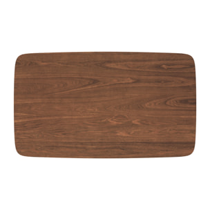 Table rectangulaire 6 personnes en bois foncé 150 cm - Oman