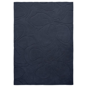 Tapis salon et chambre fait à la main en laine motif faux uni HAZA