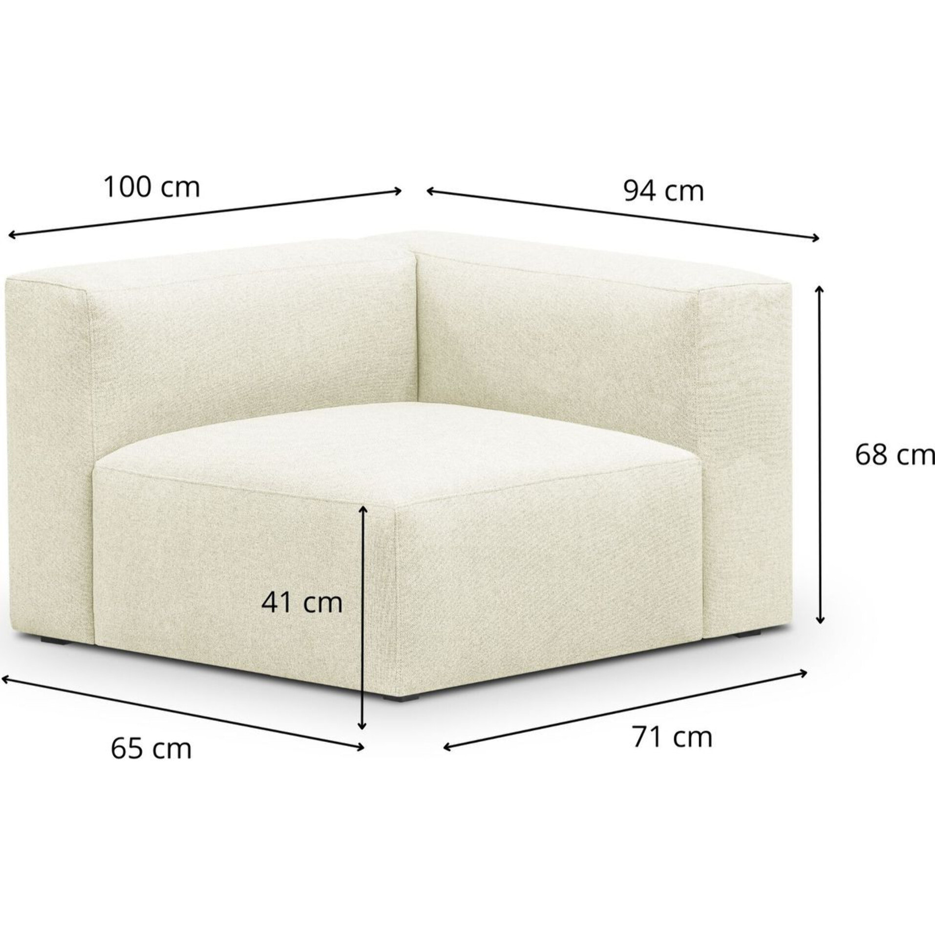 Chauffeuse d'angle à droite modulable en tissu - MODULO NEW