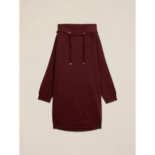 Oltre - Vestido oversized de sudadera con capucha - Burgundy