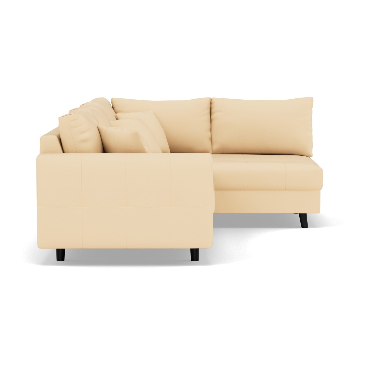 Rune - canapé d'angle droit 4 places en simili - Beige