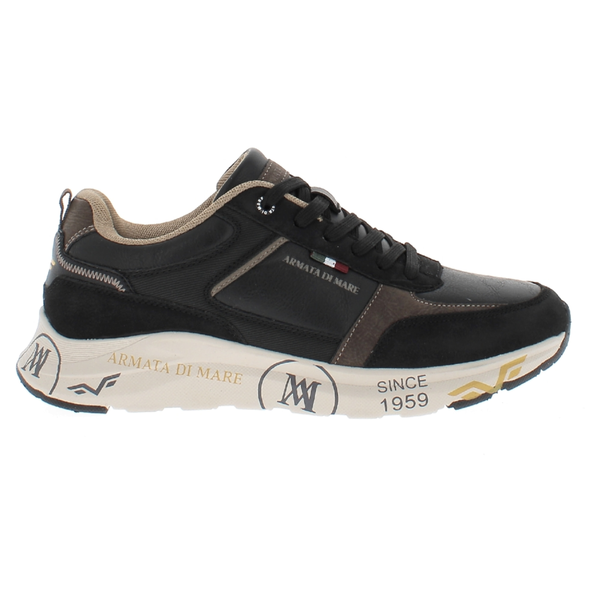 Armata di Mare Scarpe Uomo Sneakers Casual Stringate con Soletta Rimovibile in Memory Foam AMU W24N626 Black