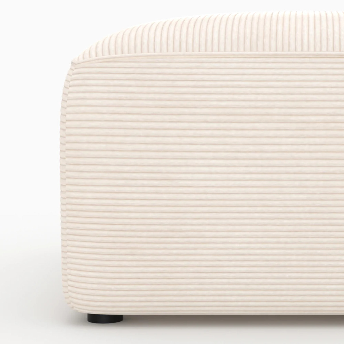 Pouf rectangulaire pour canapé modulable en velours blanc cassé - Mina