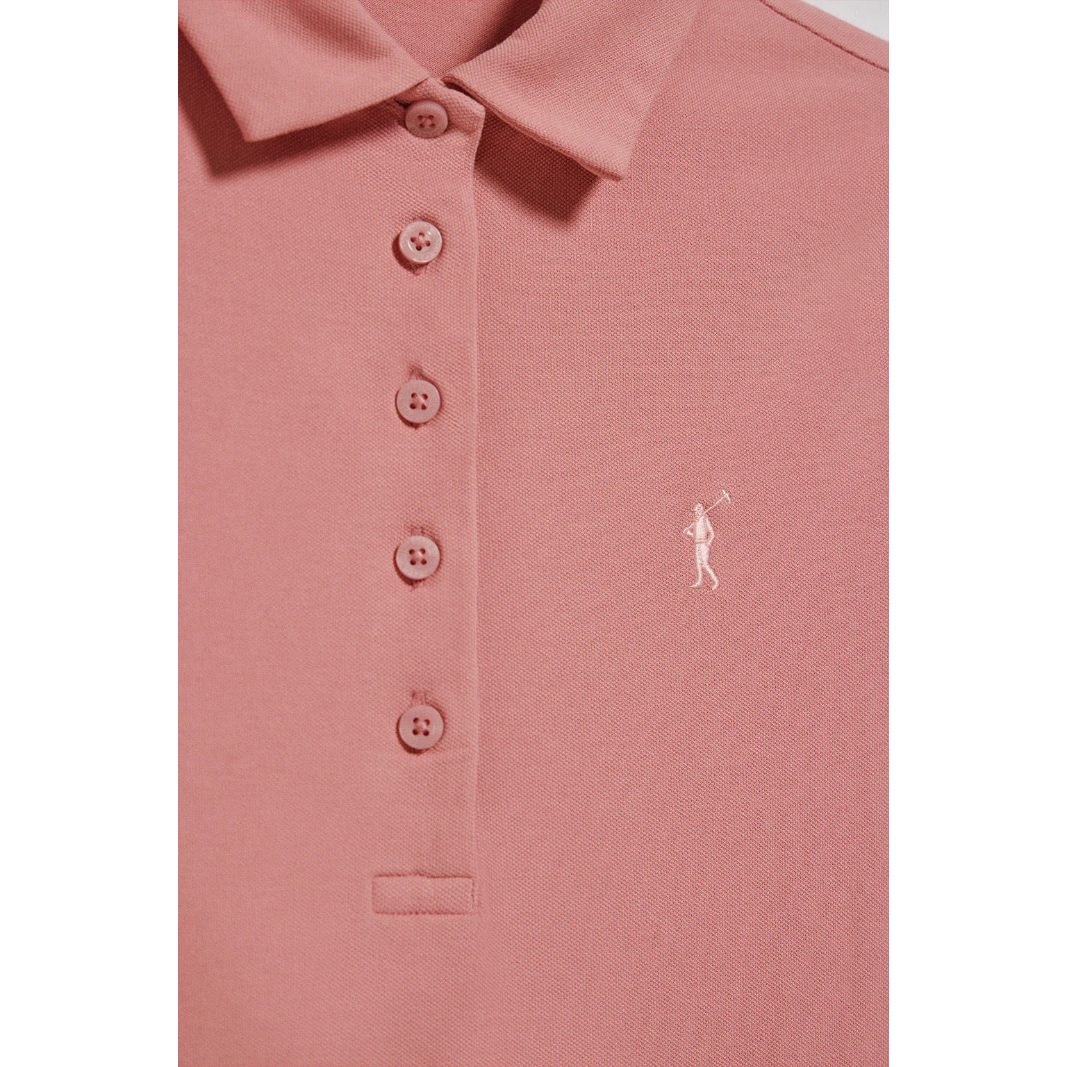 Vestito a polo rosa cipria con logo Rigby Go