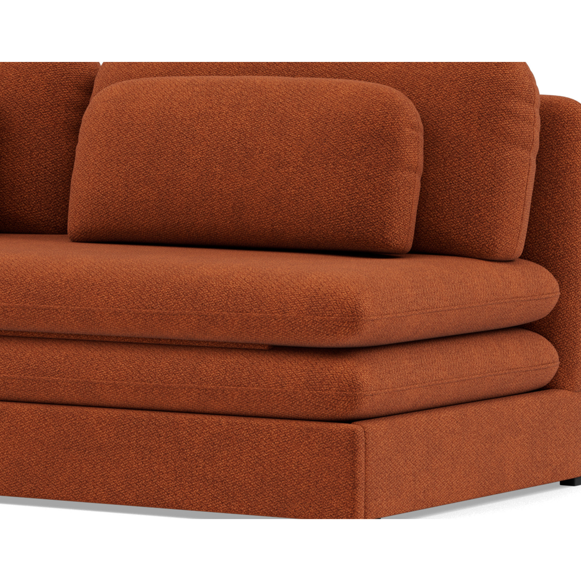 Ysal - canapé 3 places convertible déplimousse en velours texturé - Terracotta