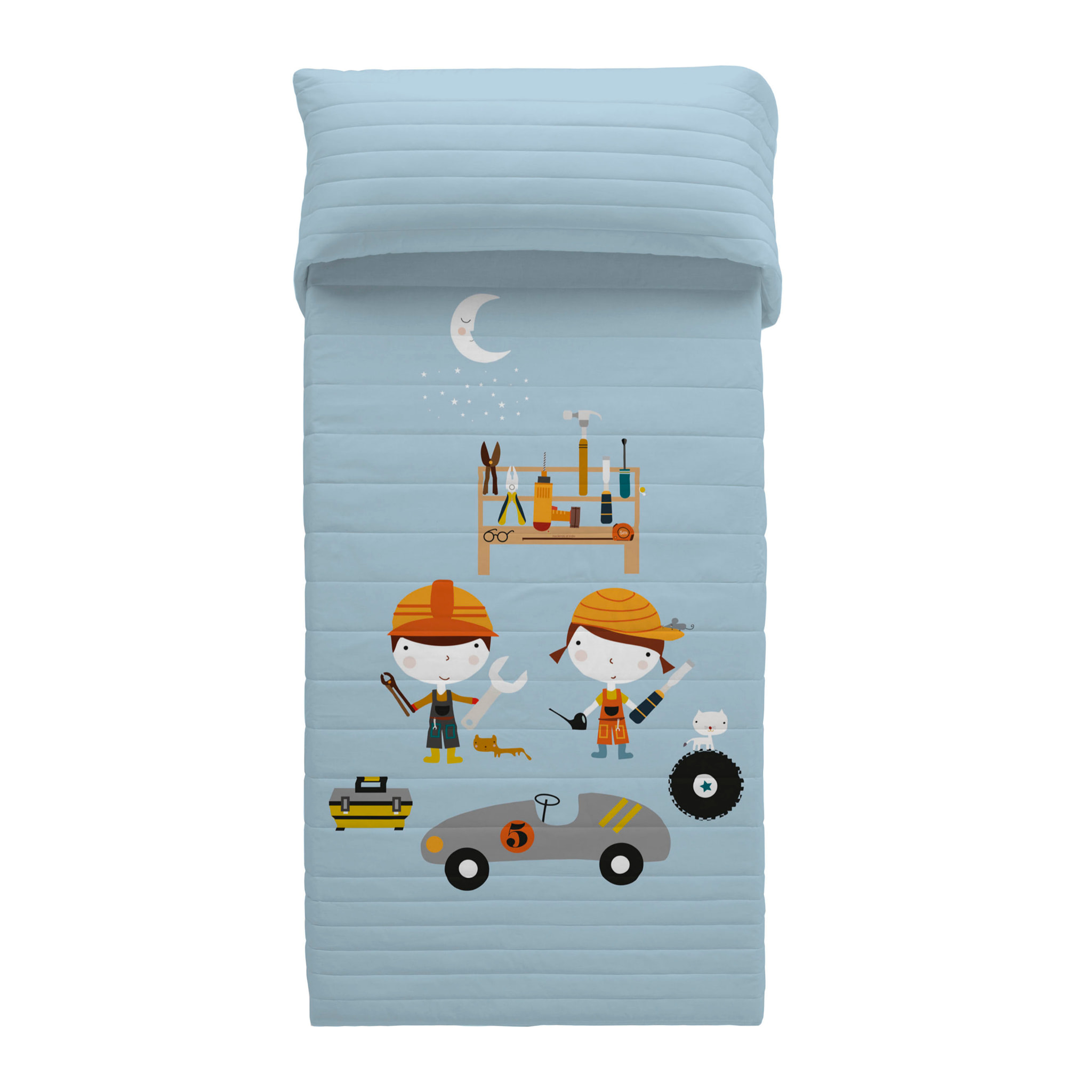 Haciendo el Indio - Colcha Bouti Estampada - Reversible - Infantil - 100% Algodón - 70 gr/m² - Herramientas