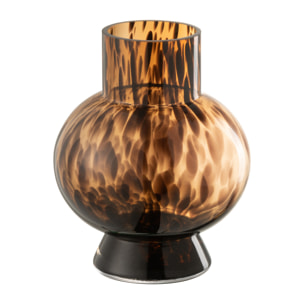 J-Line Vase Boule Pois Marron Verre Small