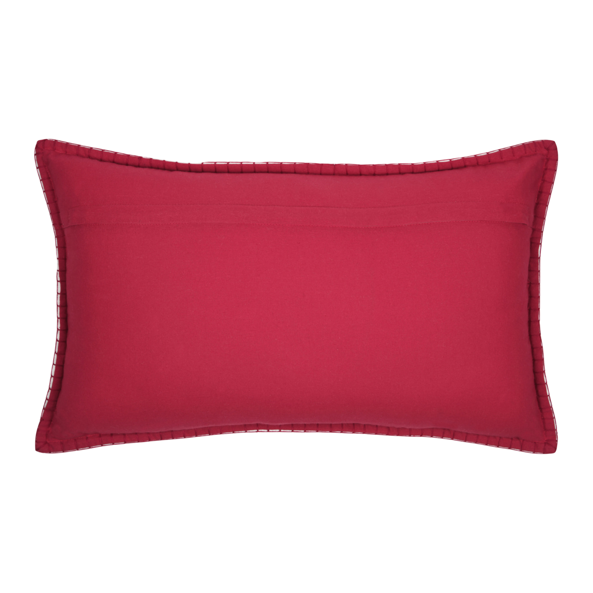 Coussin rectangulaire en coton déhoussable à motif télécabine - Ecru