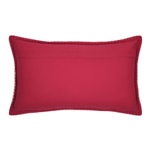 Coussin rectangulaire en coton déhoussable à motif télécabine - Ecru