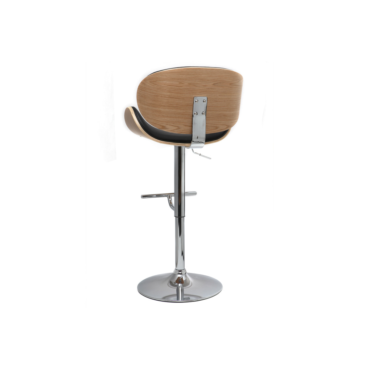 Tabouret de bar design noir et bois clair WALNUT