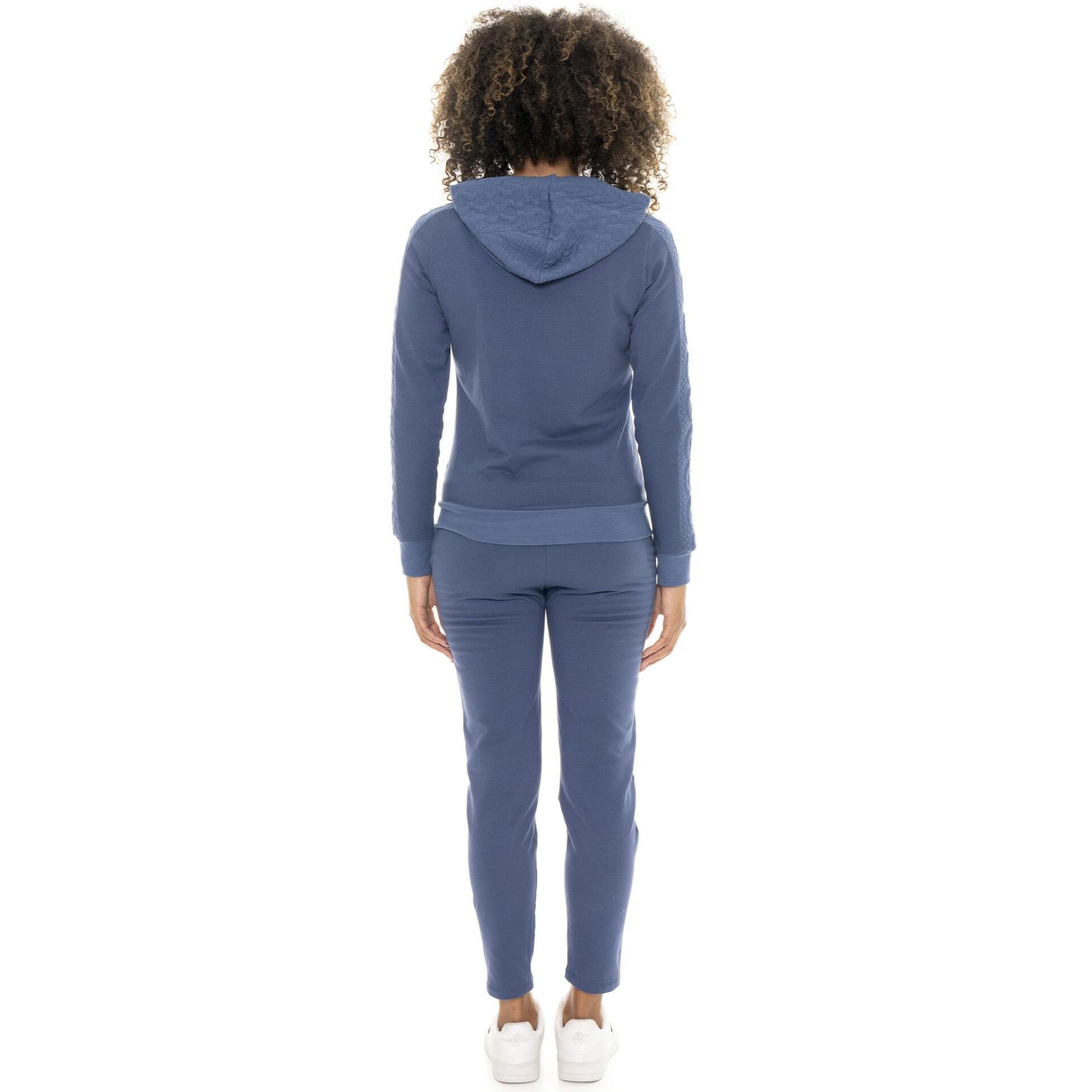 Tuta invernale donna con cappuccion e zip, inserti in treccia Leone 1947 Braid