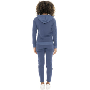 Tuta invernale donna con cappuccion e zip, inserti in treccia Leone 1947 Braid