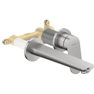 Mitigeur lavabo encastré DURAVIT Wave inox brossé + corps encastré