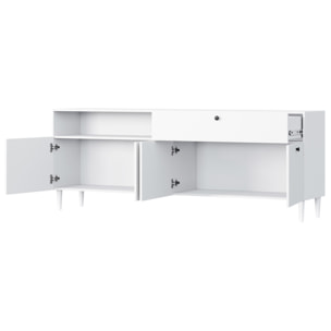 Gaby - buffet bas - blanc - 4 portes, 1 porte et 1 niche - 200 cm - Blanc