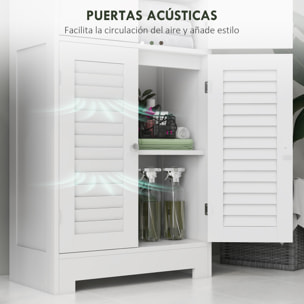 Columna de Baño Mueble Auxiliar de Baño con 6 Puertas Estantes Ajustables Antivuelco Armario de Baño Moderno 60x30x170,5 cm Blanco