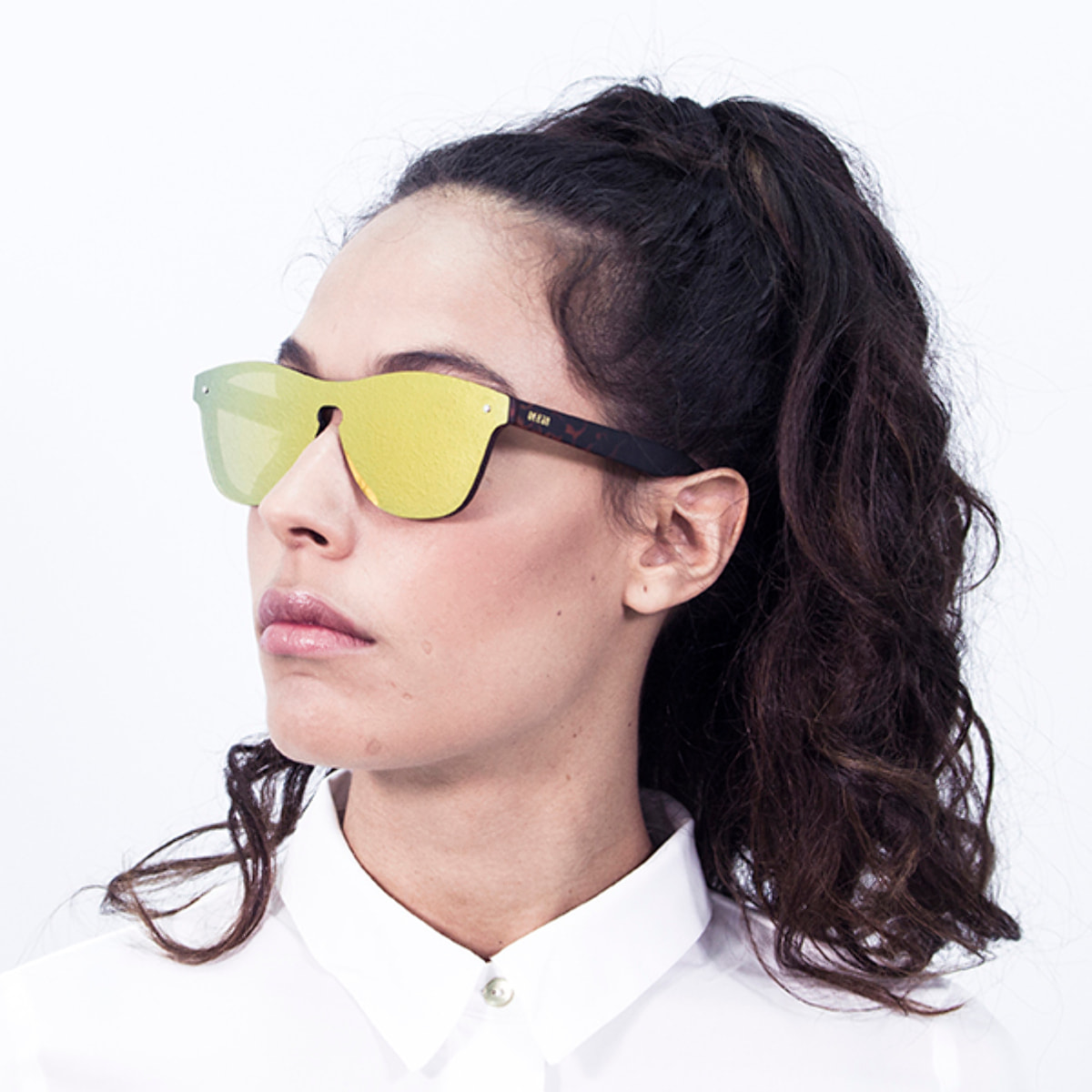 Gafas de sol OCEAN SOCOA - Negro mate / Plana de espejo amarillo