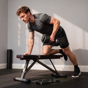 SPORTNOW Mancuerna Ajustable 11 kg con 5 Niveles de Peso, Pesas y Mancuernas, Sistema de Ajuste Rápido, Bloqueo de Seguridad, Agarre Antideslizante y Base, para Entrenamiento en Casa, Gimnasio
