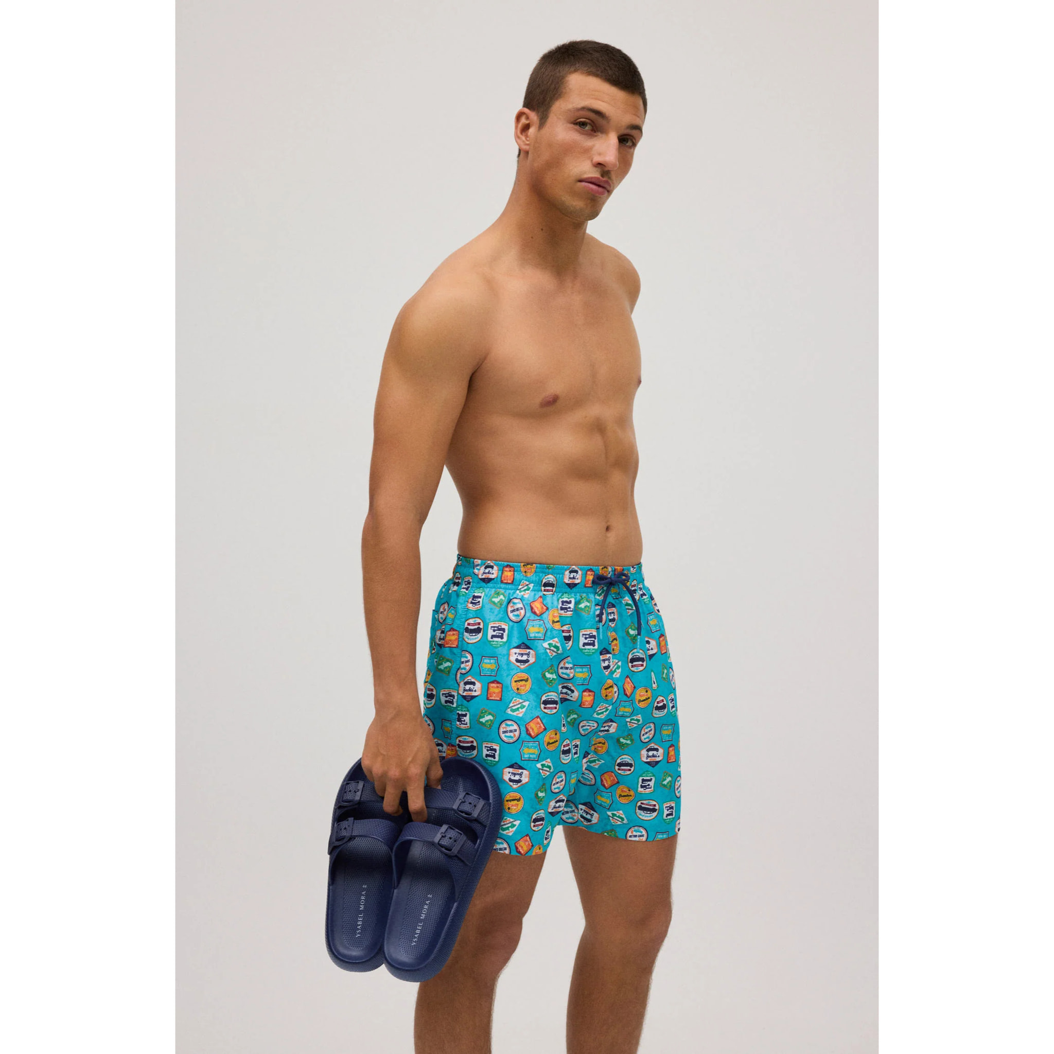 Infradito con fibbia blu navy