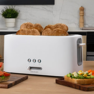 Cecotec Tostadora Toast&Taste 16000 Extra Doble White. 1630 W 2 Ranuras largas e