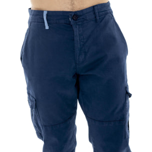 Pantaloni cargo in twill da uomo con passanti Leone Easy