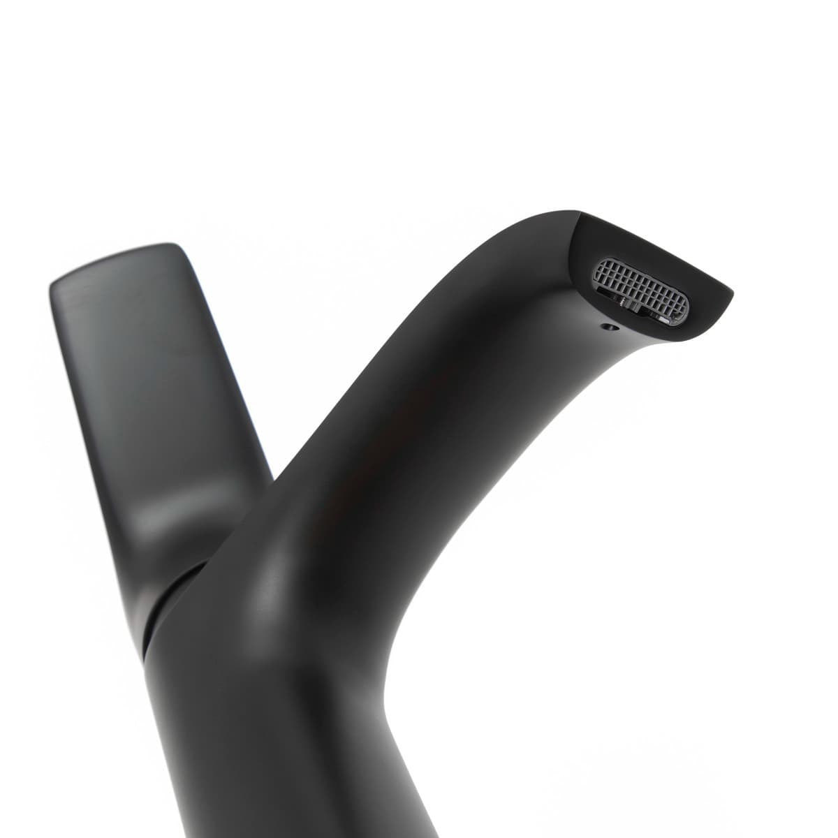 Infinitio mitigeur de lavabo avec bec cascade, sans vidage, noir mat (SATBSINF271C)