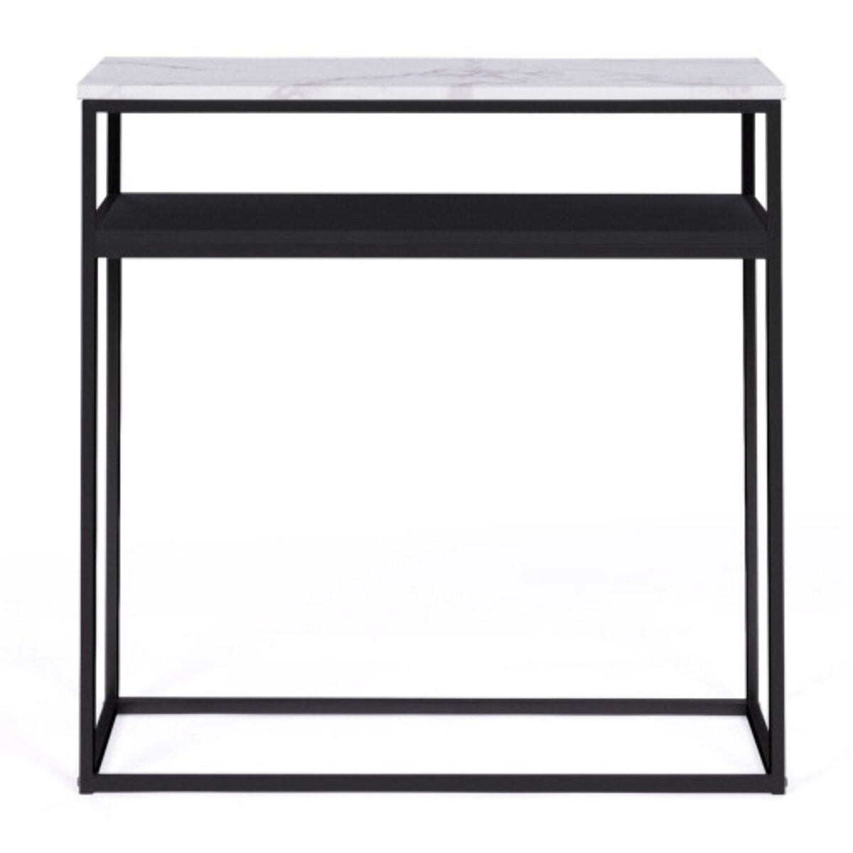 Console d'entrée Glam effet marbre et pieds noirs